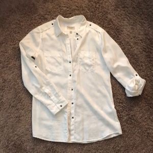 Express “boyfriend” white blouse, women’s Medium